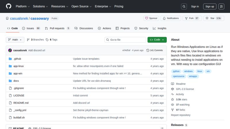 GitHub - casualsnek/cassowary: Run Windows Applications on Linux as if they are native, Use linux applications to launch files files located in windows vm without needing to install applications on vm. With easy to use configuration GUI