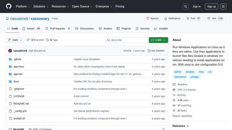 GitHub - casualsnek/cassowary: Run Windows Applications on Linux as if they are native, Use linux applications to launch files files located in windows vm without needing to install applications on vm. With easy to use configuration GUI