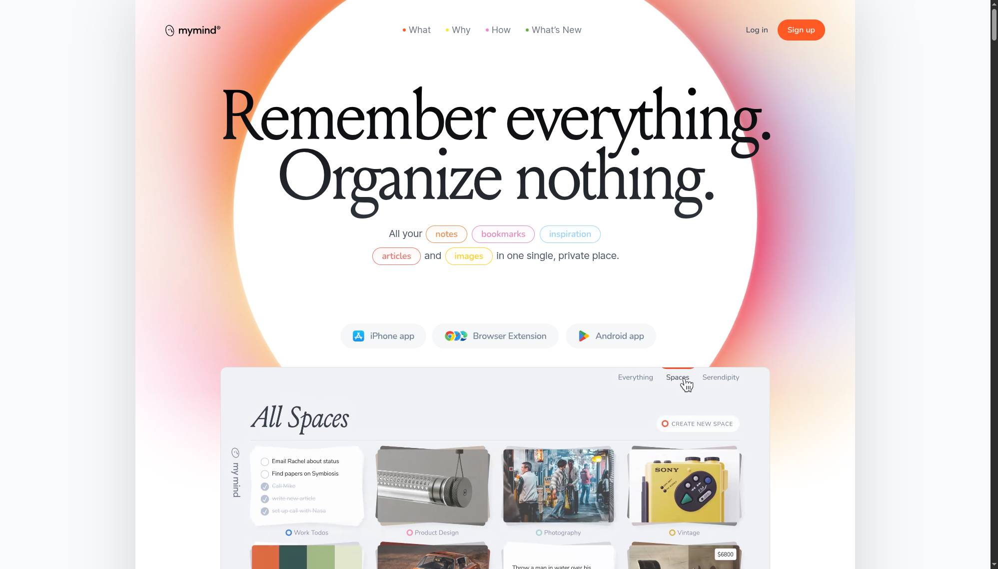 mymind is the extension for your mind.