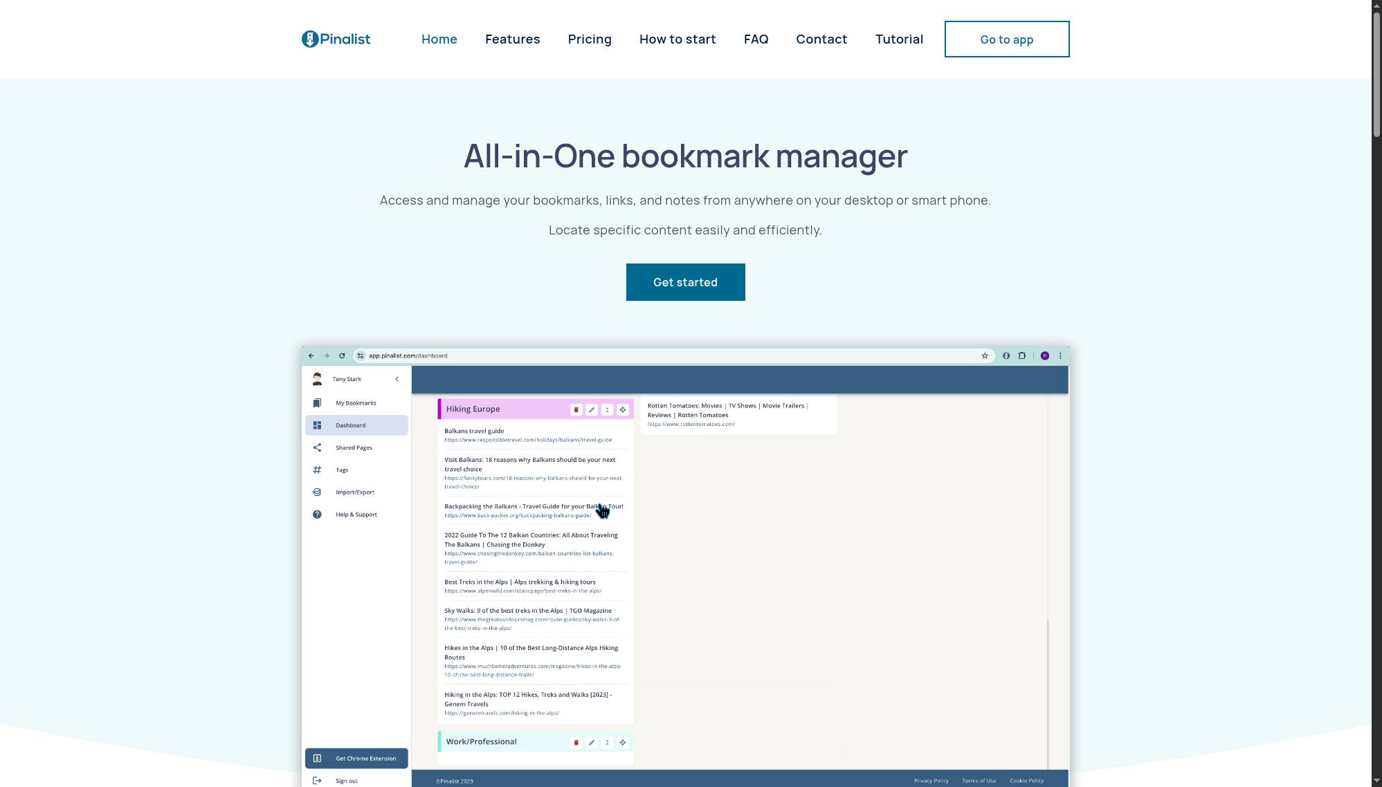 Pinalist - All-in-one Bookmark Manager