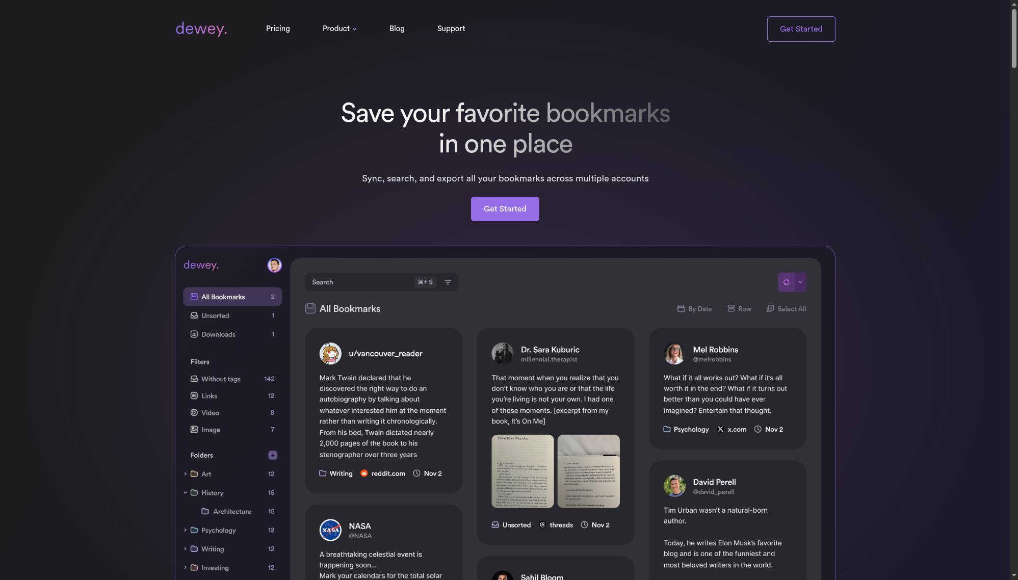 Save your favorite Twitter / X, LinkedIn, Bluesky, TikTok, Threads, Truth and web bookmarks all in one place