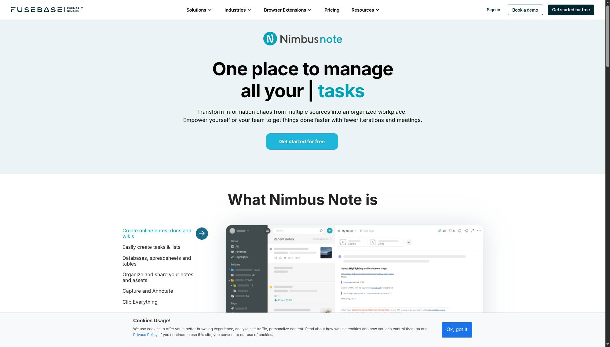Note-Taking App - create notes online - Nimbus Note - FuseBase