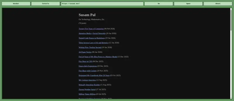 Wander Console - Discover the Small Web