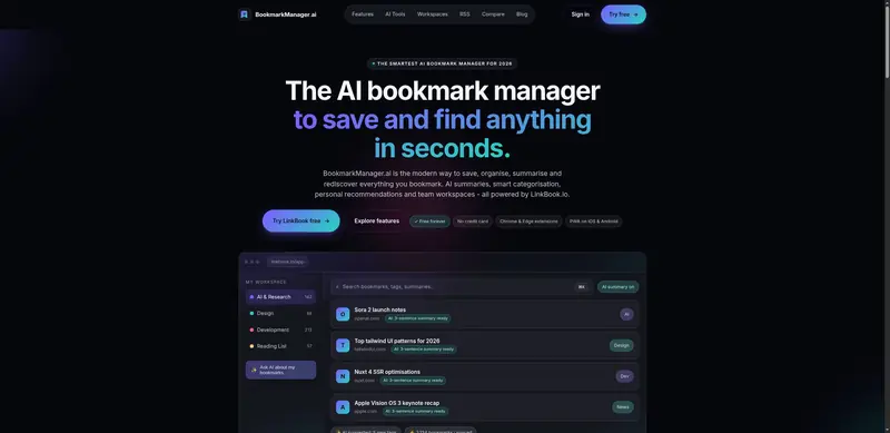 Best AI Bookmark Manager 2026