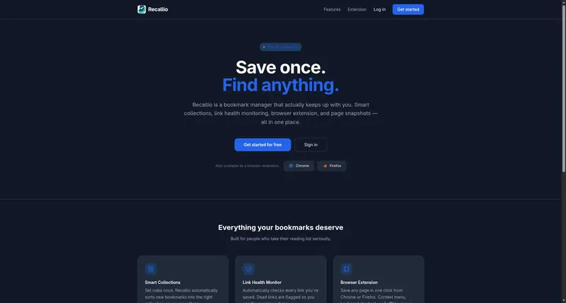 Recallio — Save once. Find anything.