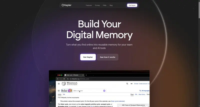 Kepler: Build Your Digital Memory