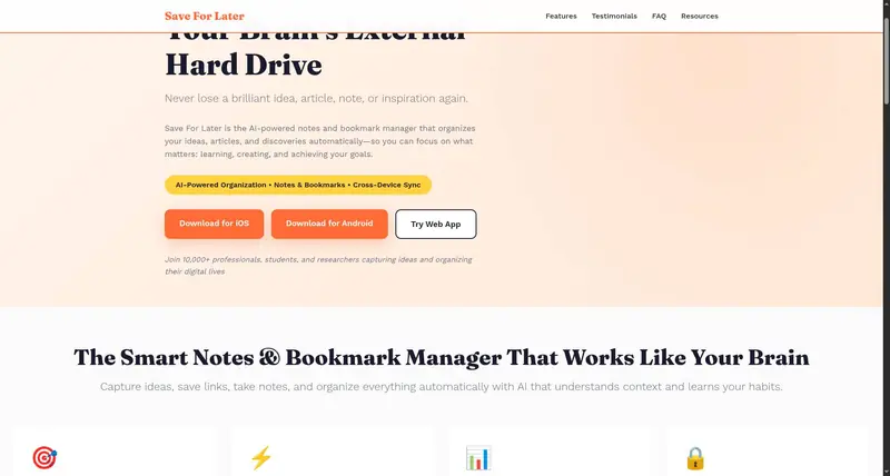 Save For Later App