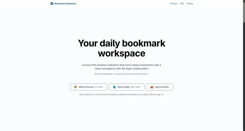 Bookmark Dashboard