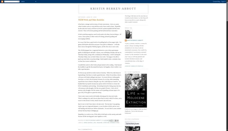 Kristin Berkey-Abbott: TEEM Work and Other Anxieties