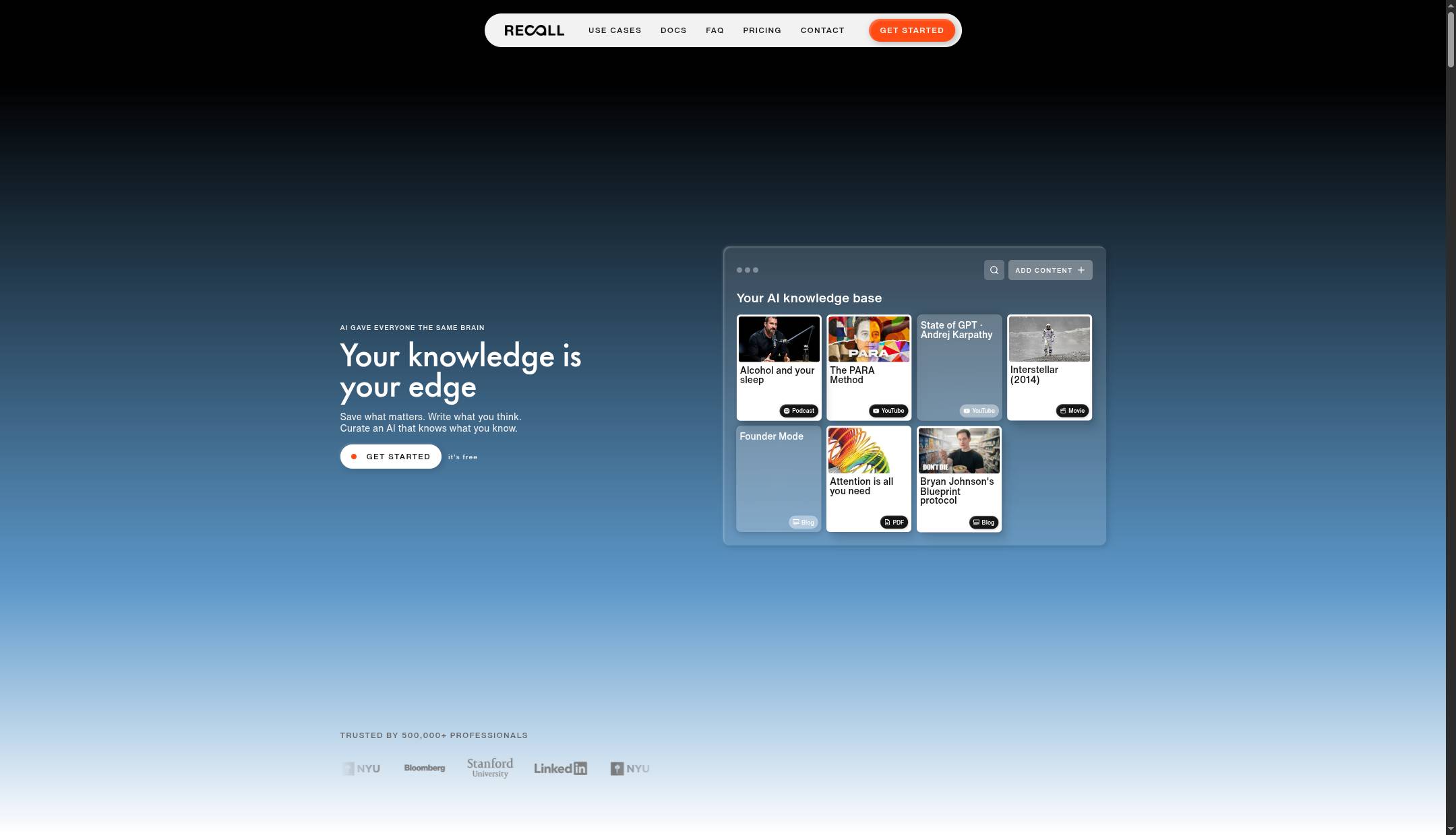 Recall - Your AI Knowledge Base