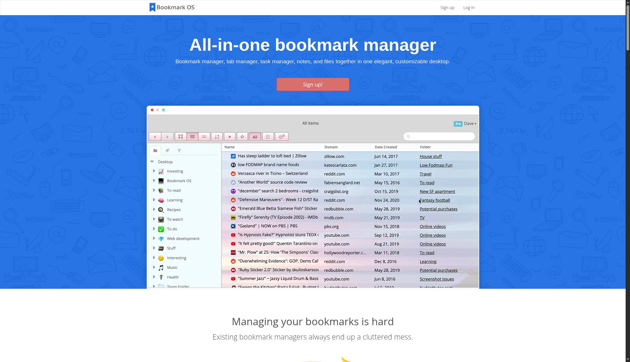 Bookmark OS | bookmark manager, tab manager, task manager, note