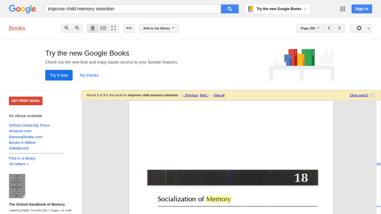 The Oxford Handbook of Memory - Google Books